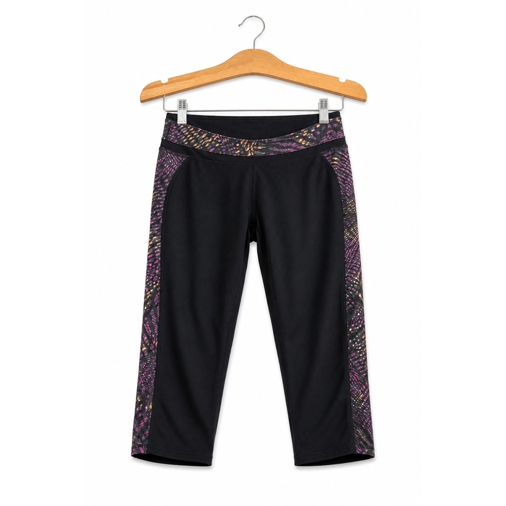 Fabletics Womens Leggings Size S Camacan Capri Workout Black Print Activewear